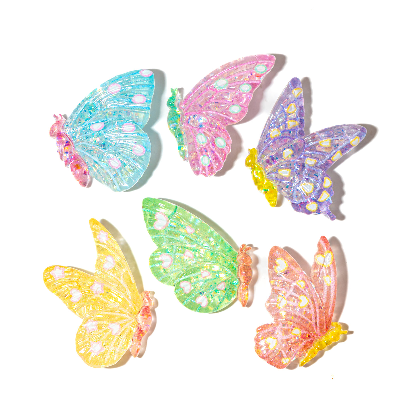 Colorful Glitter Resin Butterfly Embellishments