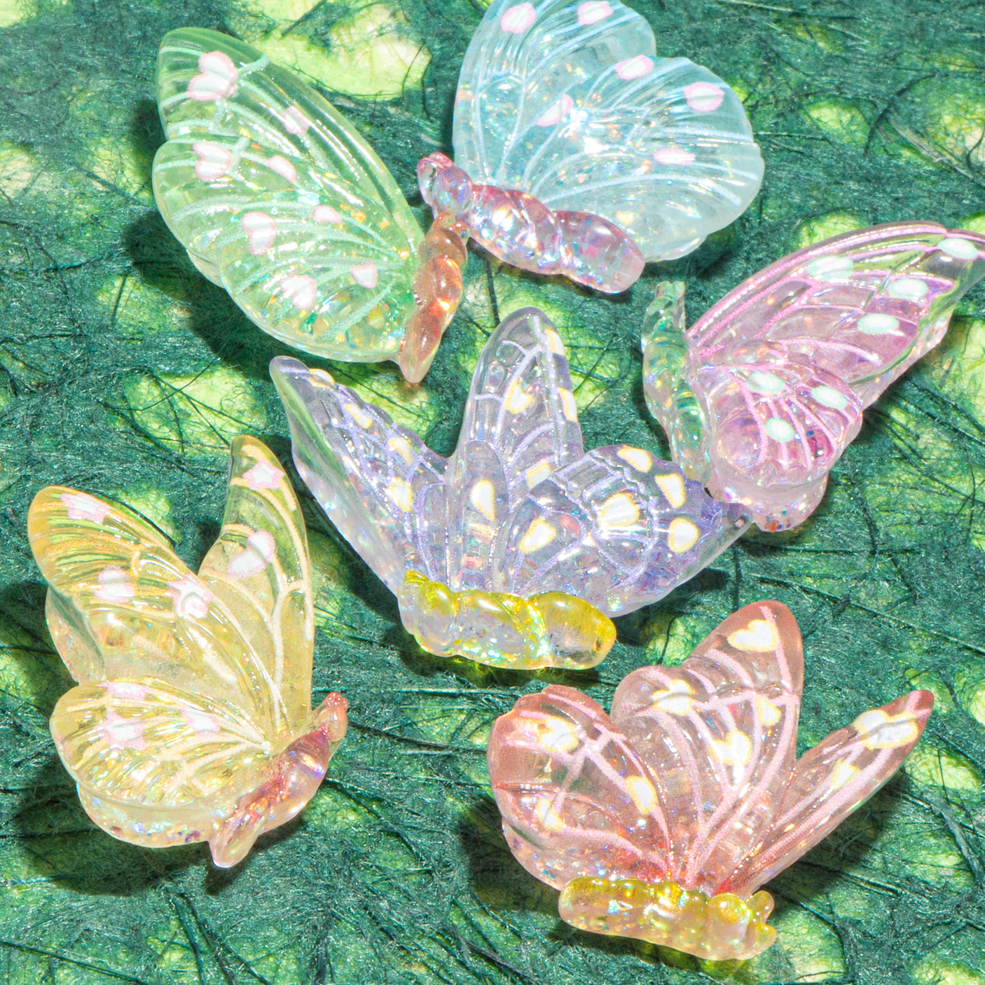 Colorful Glitter Resin Butterfly Embellishments