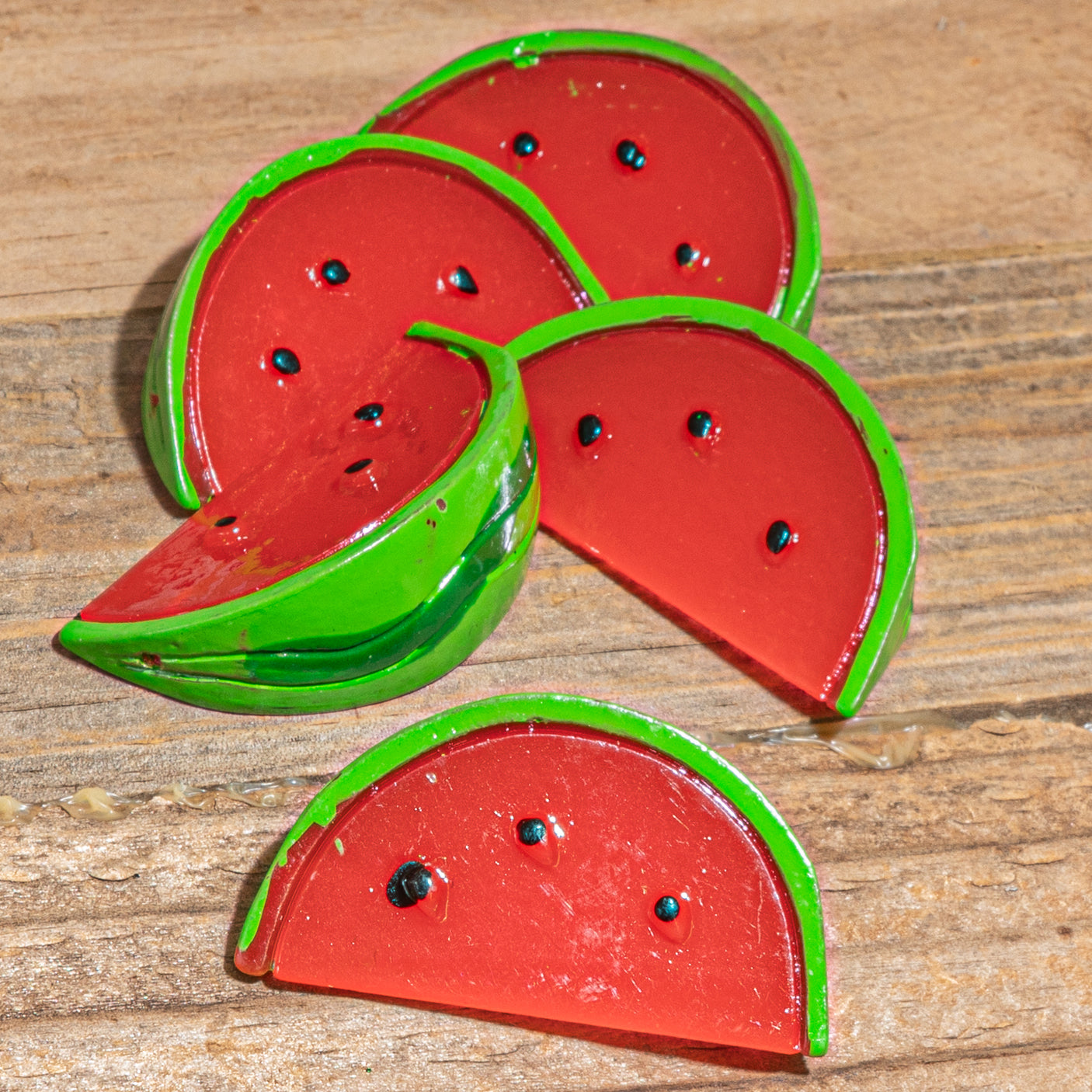 3D Resin Watermelon Slices Craft Button