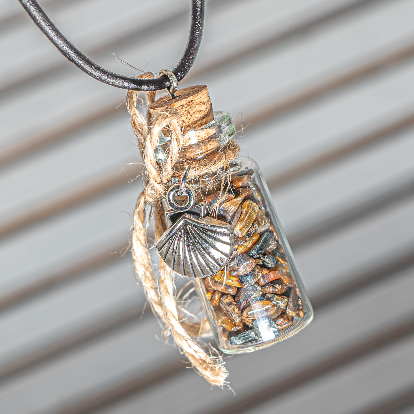 Mermaid Tide Glass Bottle Necklace