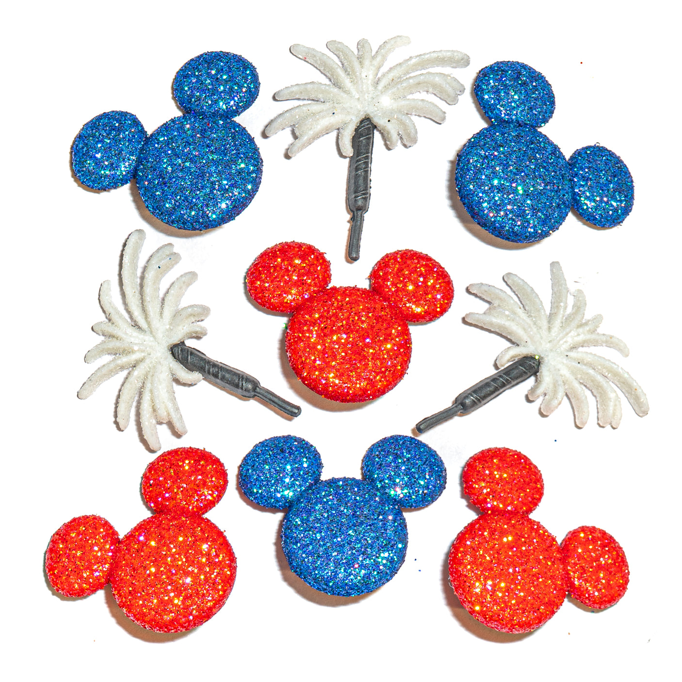 Red, White & Blue Glitter Mouse Heads