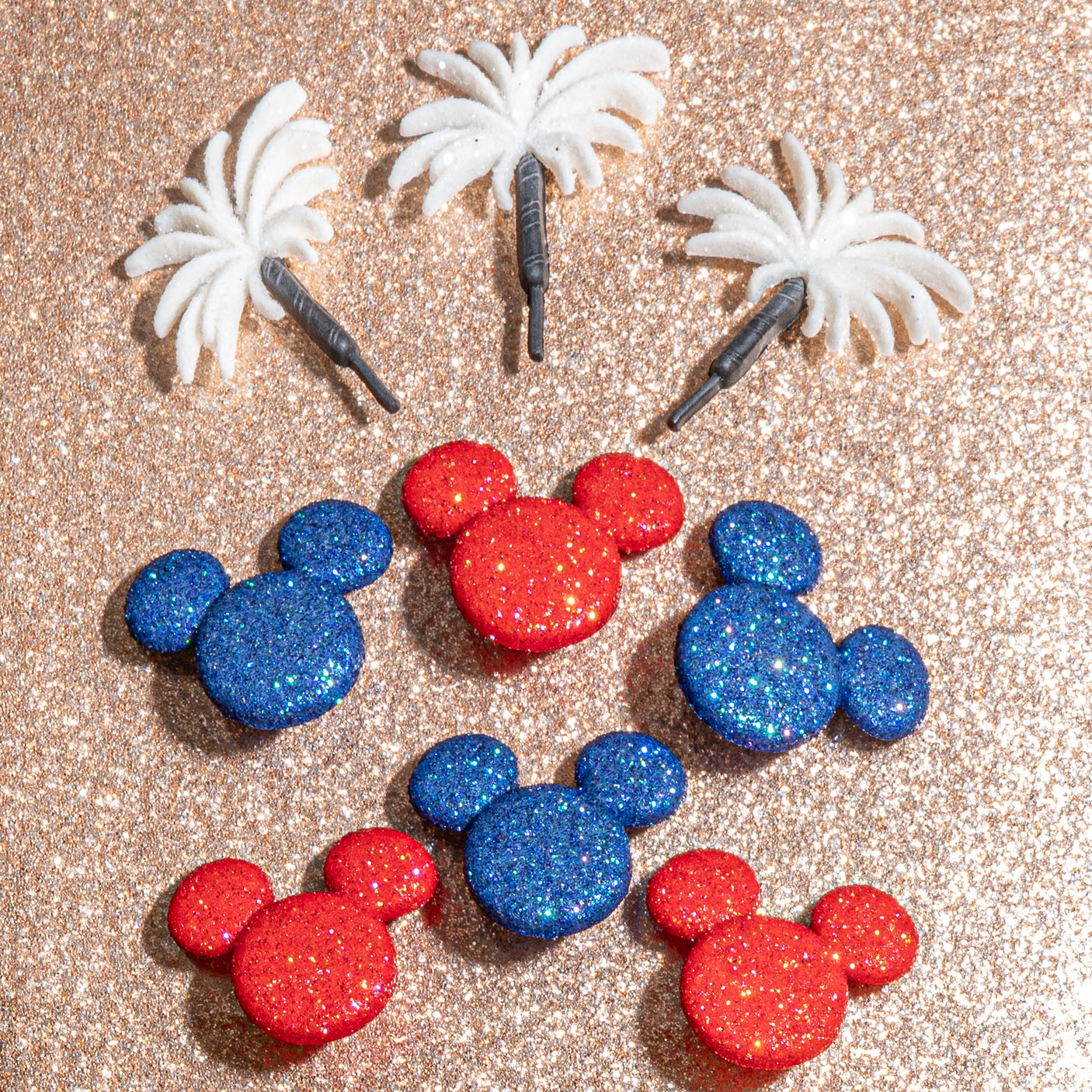 Red, White & Blue Glitter Mouse Heads