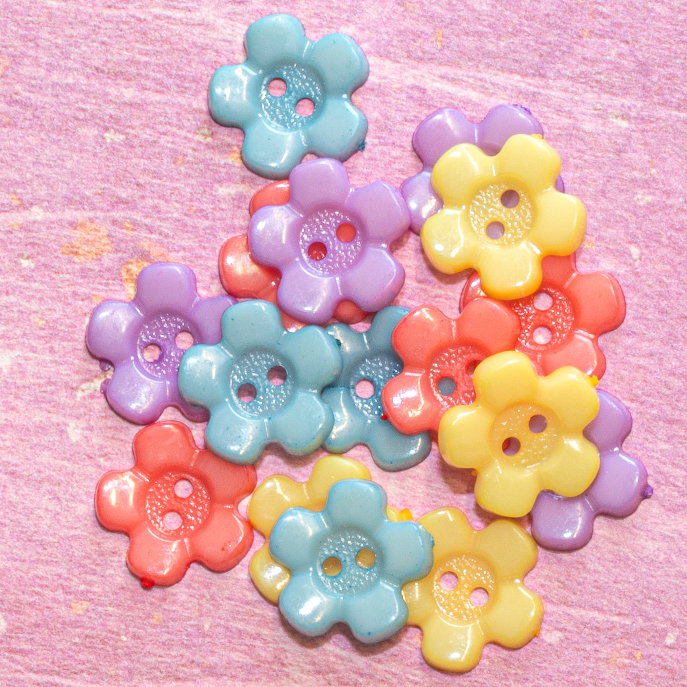 Summer Sunset Florals 2 Hole Flower Sewing Buttons