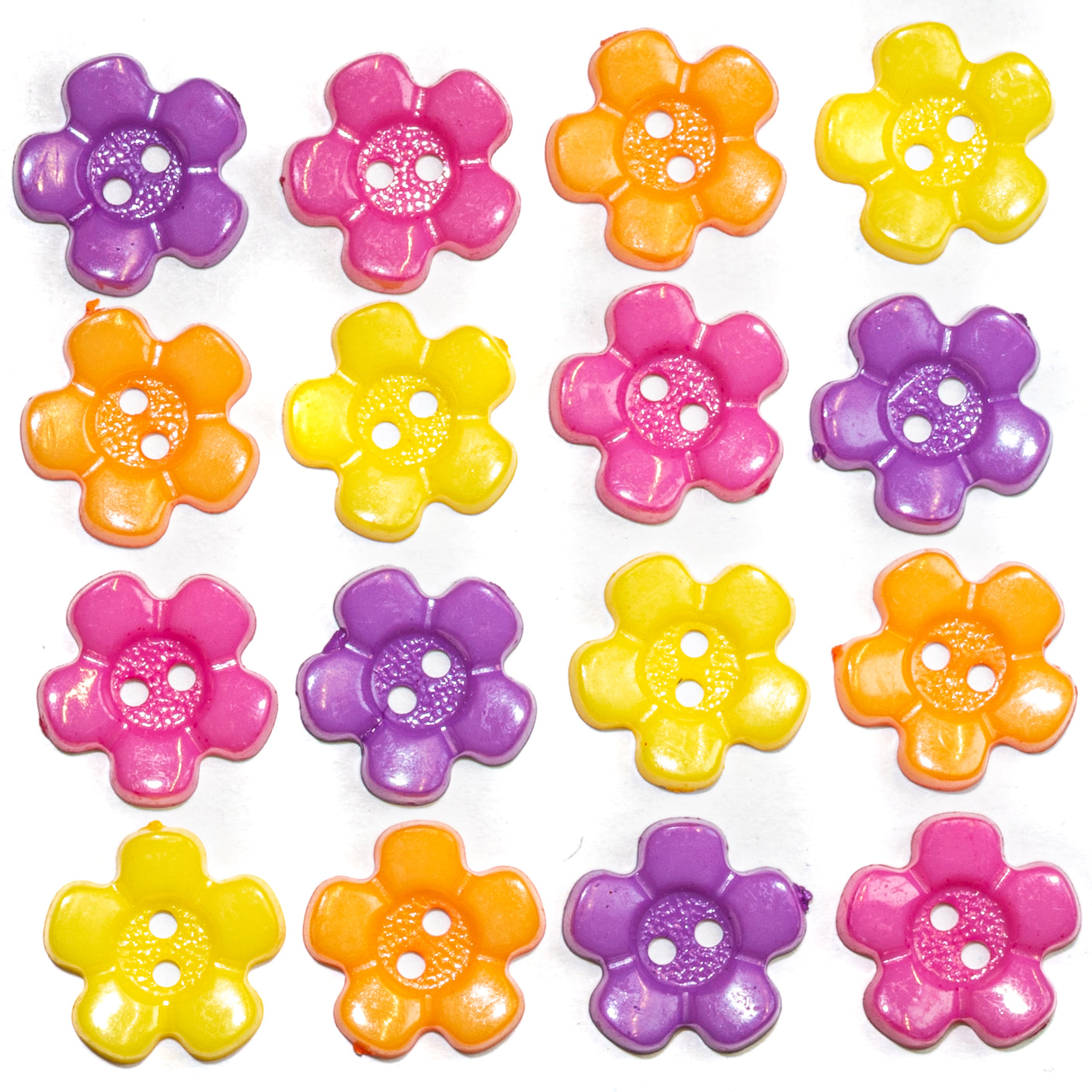 Color Burst 2 Hole Flower Sewing Buttons