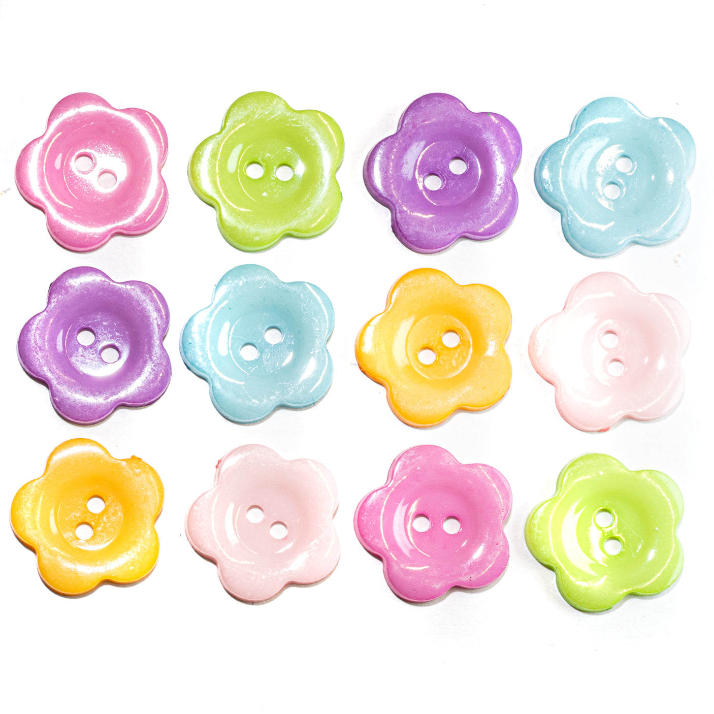 Gem Tone 2 Hole Flower Sewing Buttons