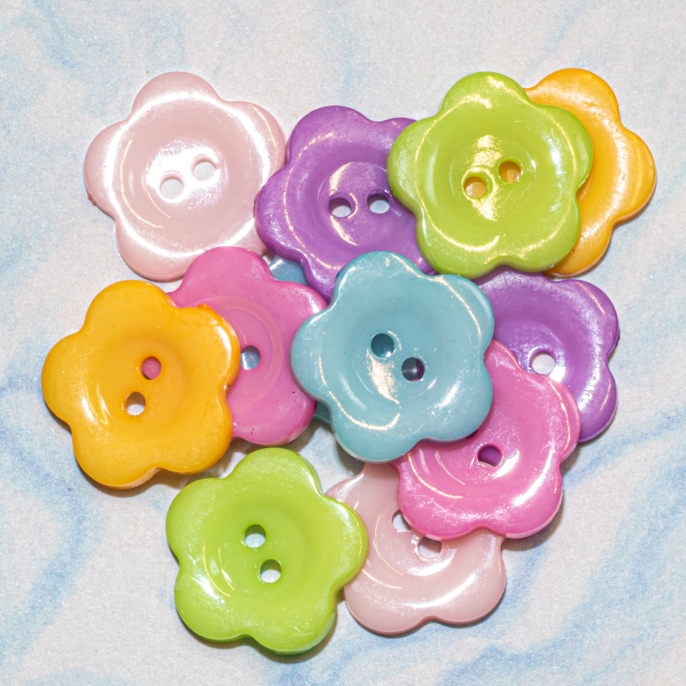 Gem Tone 2 Hole Flower Sewing Buttons