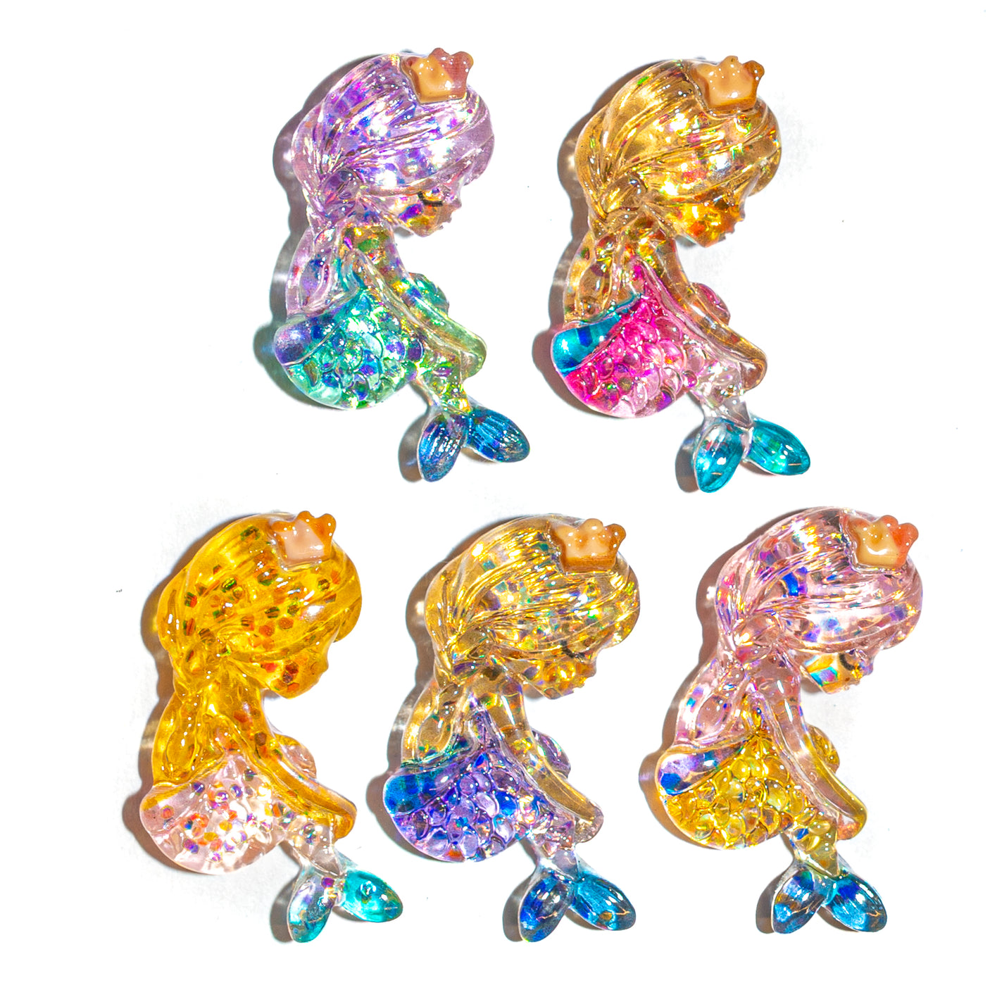 Sparkle Resin Mermaid Craft Buttons