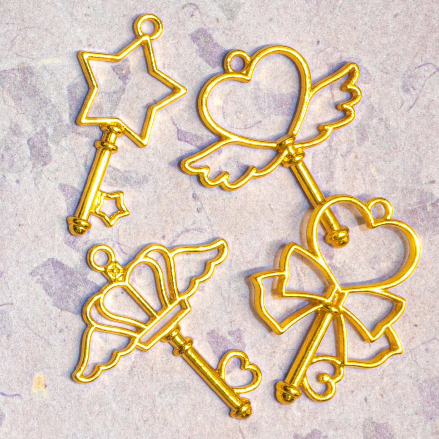 Magic Girl Metal Key Craft Buttons