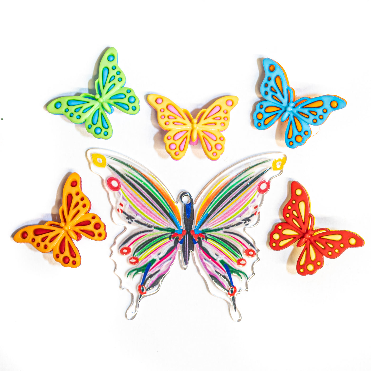 Kaleidoscope Butterfly Craft Button Mix