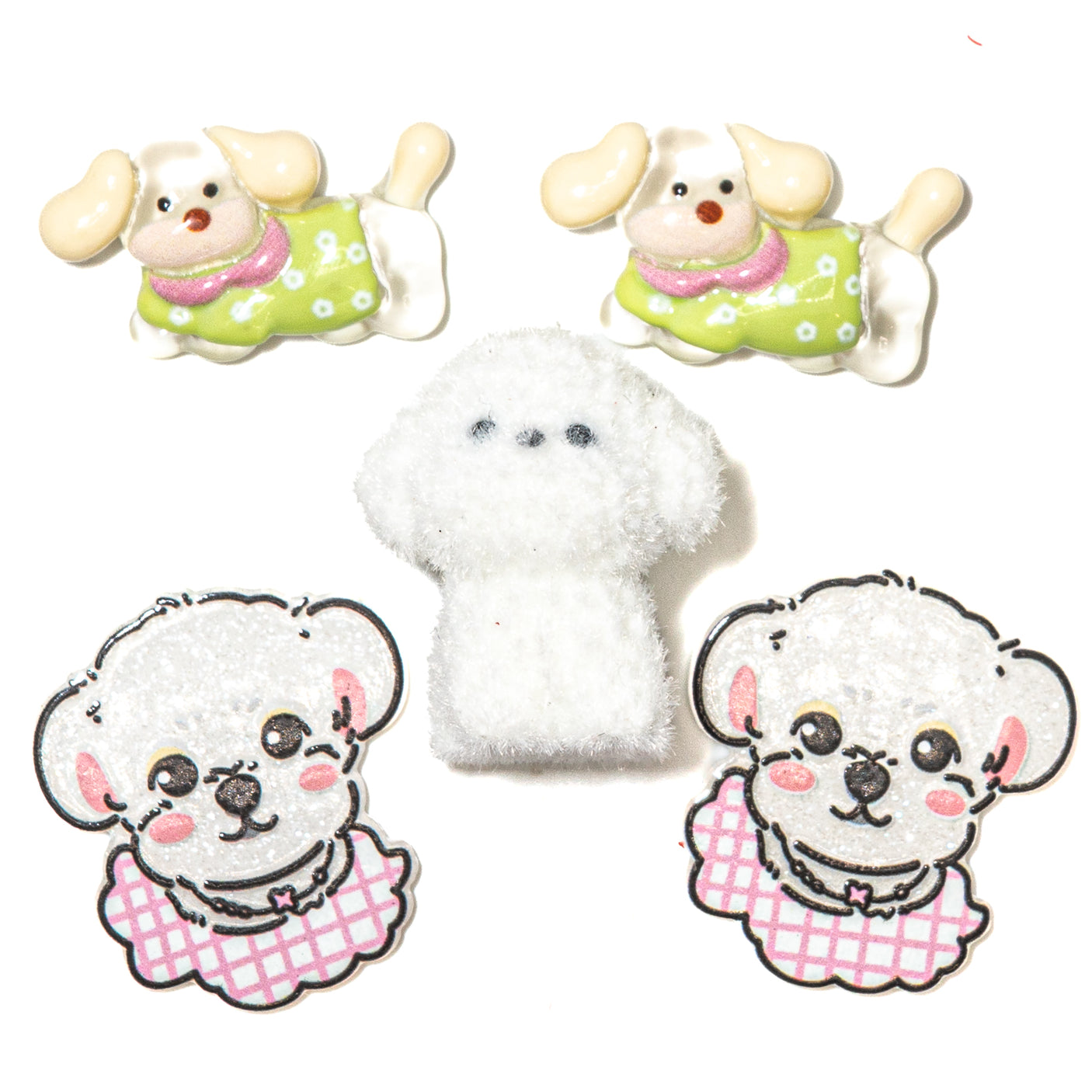 Sweet White Dogs Craft Embellishments