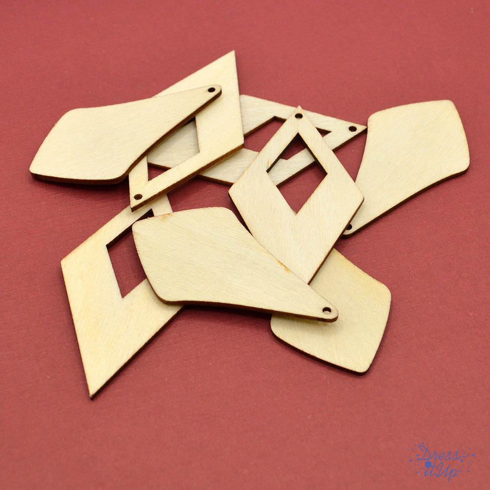 Wood ornament diamond shaped bases for DIY holiday crafting