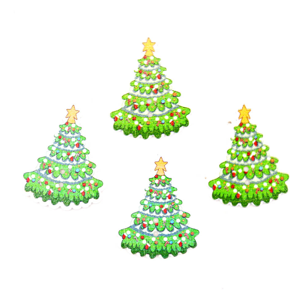 Merry Tree Wood Buttons
