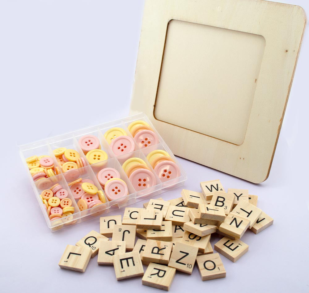 Peach Sorbet Button Frame DIY Assortment