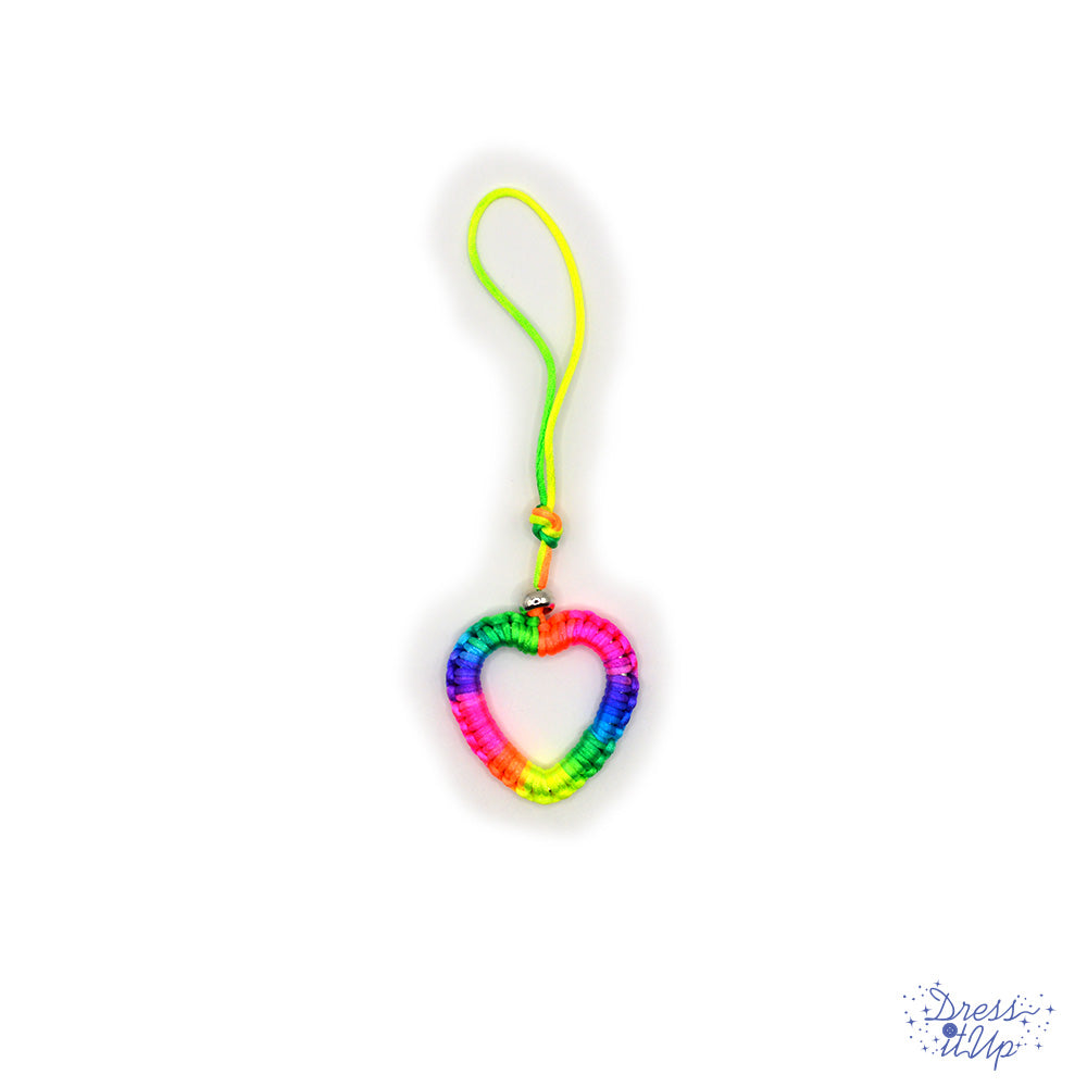 Add a pop of color and love with this vibrant heart rainbow keychain