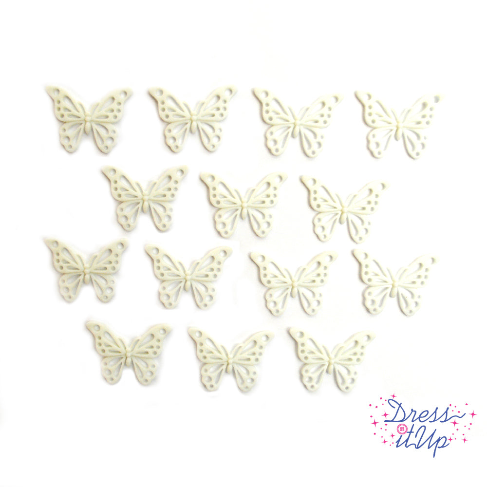 White Butterflies- Dress It Up Buttons