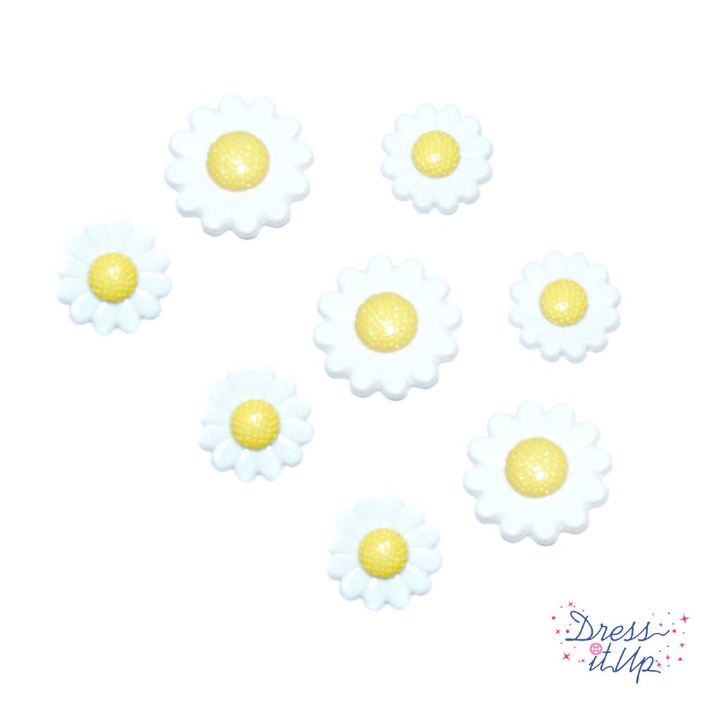 Two size daisy buttons for craft embellishments sewing shank back buttons