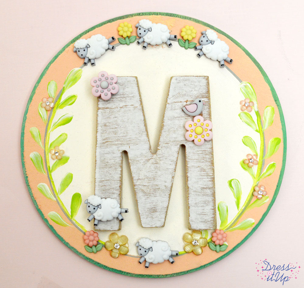Letter project featuring Counting Sheep embellishments