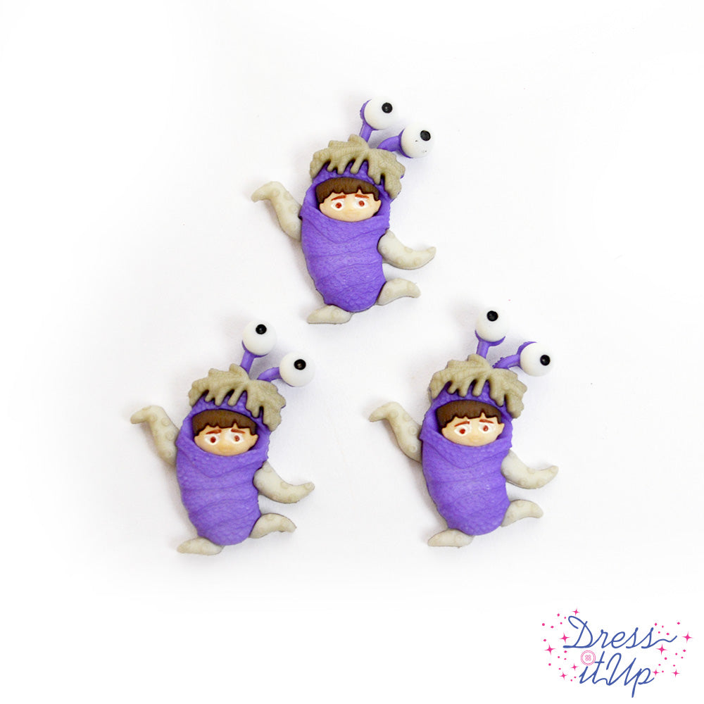 Disney Boo monster inc loop back character button for sewing and crafting