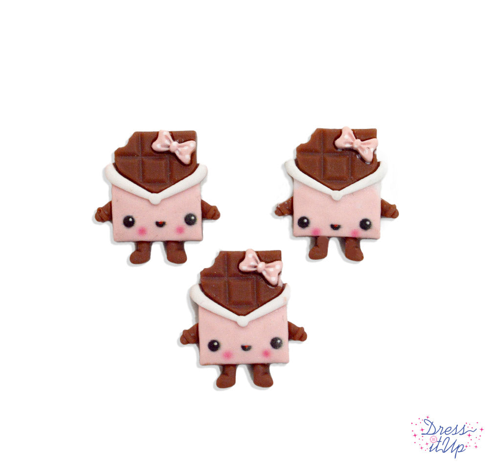Adorable little chocolate bars add to candy themed and children's crafts