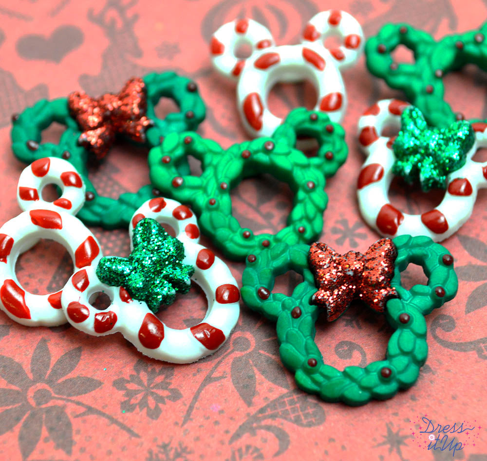 Holiday wreaths and candy canes inspired by Disney's Mickey and Minnie Mouse for crafting