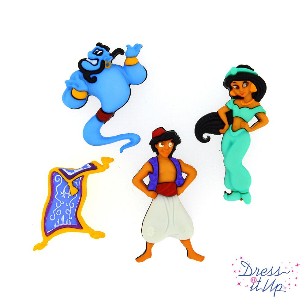 Disney Aladdin character shank back buttons for sewing crafts
