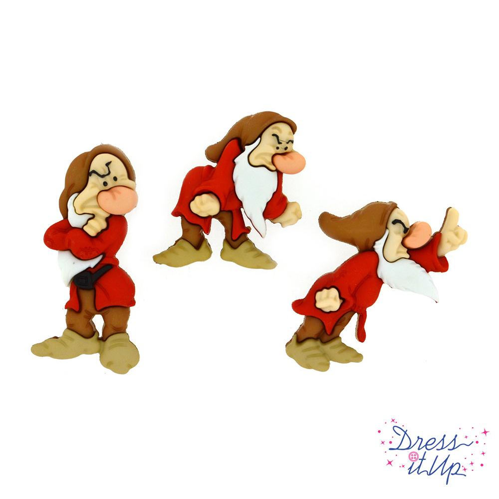 Disney Snow White character buttons grumpy dwarf for sewing