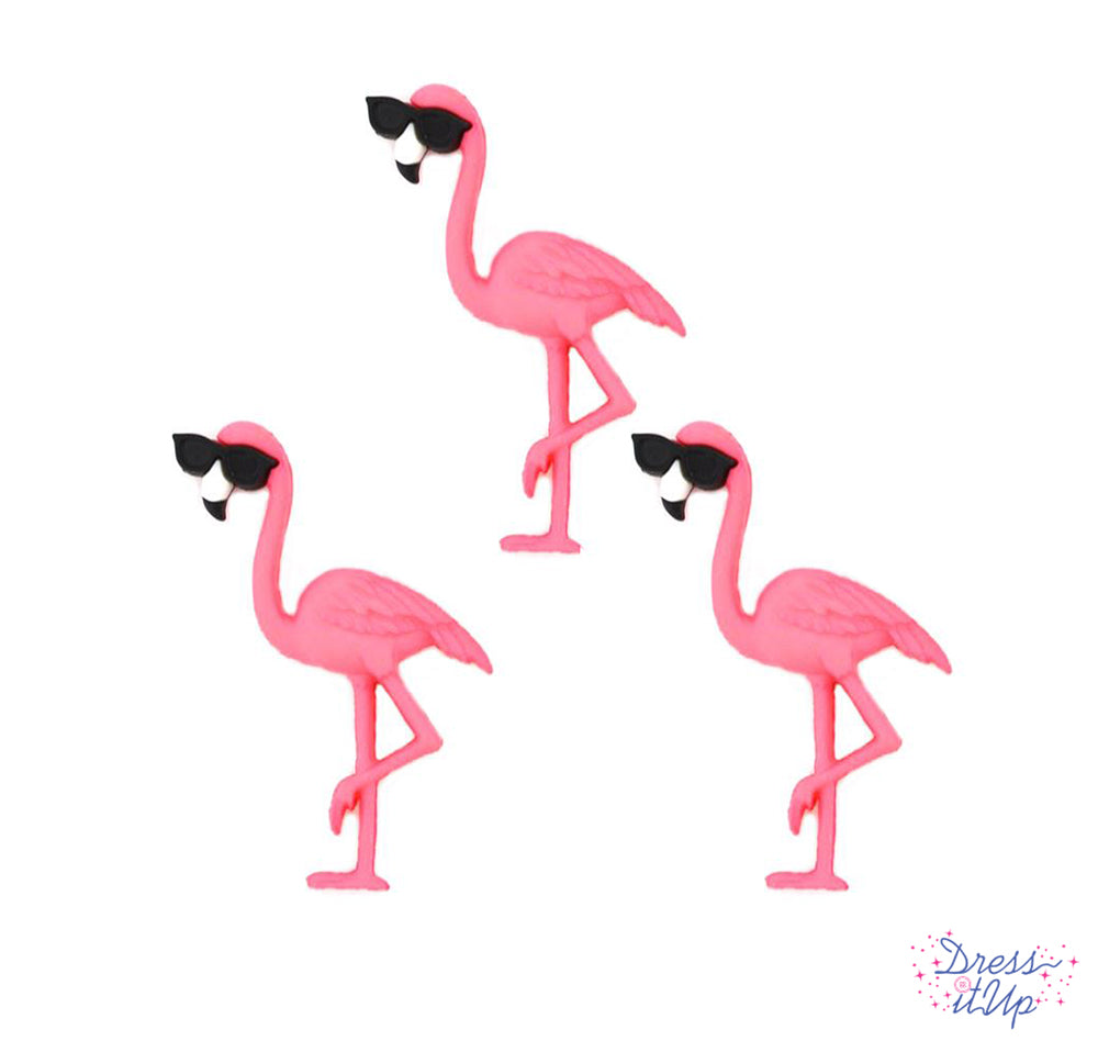 Fabulous pink flamingos in sunglasses are perfect for summer and tropical themed projects