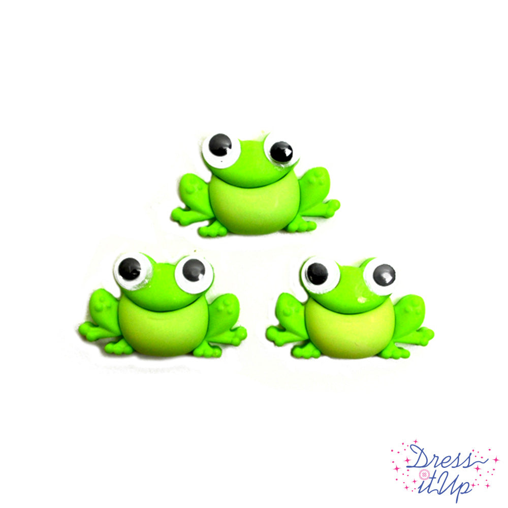 six googly eyed frog buttons for spring buttons