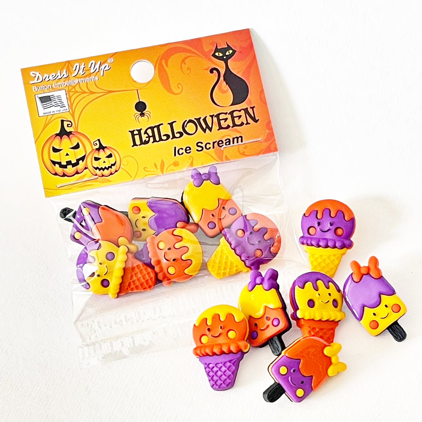 Cones and popsicles in Halloween colors add to crafts and projects