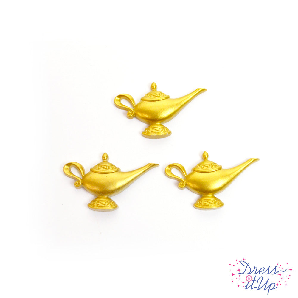 three piece shank back button pack of genie lamp from disney aladdin movie