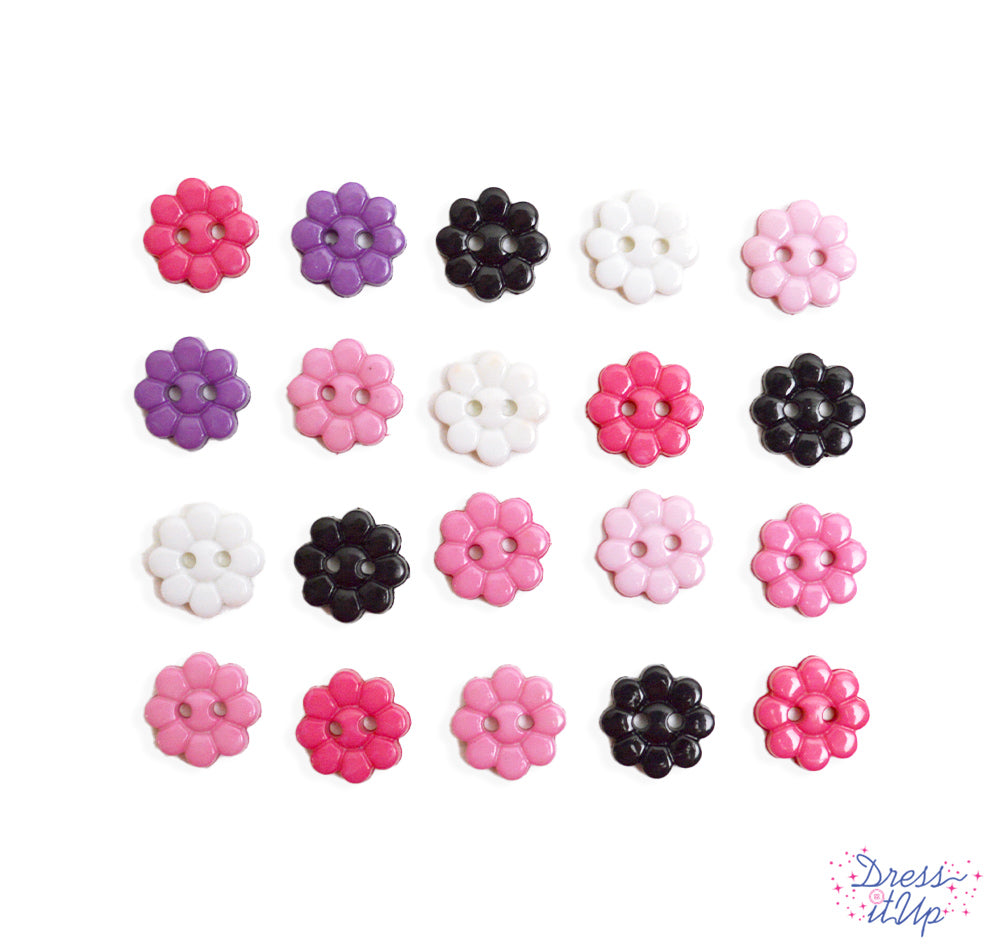 2-hole flower buttons add a retro style to sewing and crafting