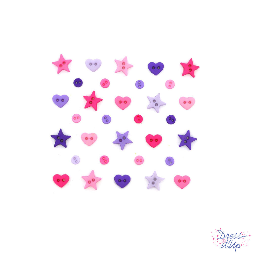 Hearts, stars and rounds in pinks and purples add to your Princess crafts