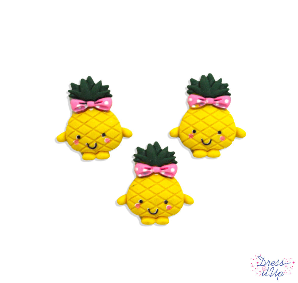 Smiling pineapples add cuteness to fruit themed projects and children's crafts