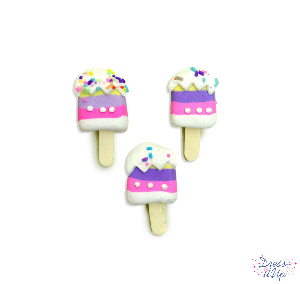 Popsicles with sprinkles add to dessert themed projects and children's crafts