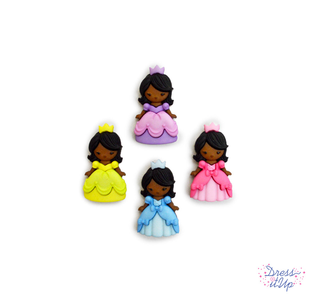 Four adorable Princesses are dressed and ready to add to children's projects