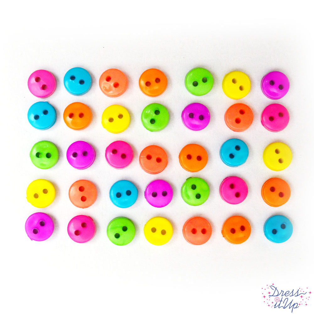 Bright neon color 2-hole sew-thru buttons