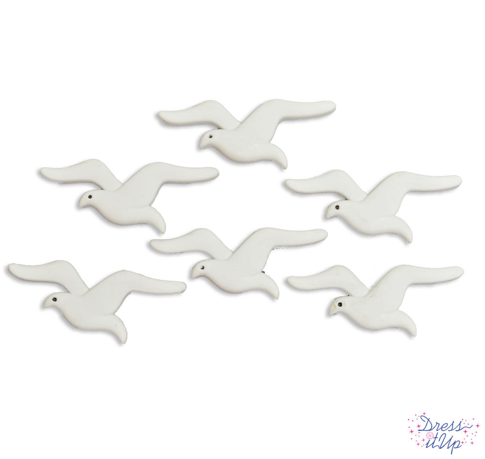 White seagulls are perfect for adding to beach and ocean themed crafts