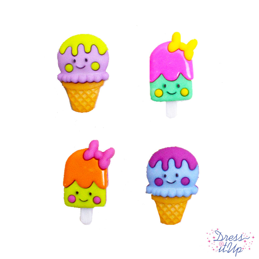 Ice cream treats with smiling faces are perfect for summer and children's crafts