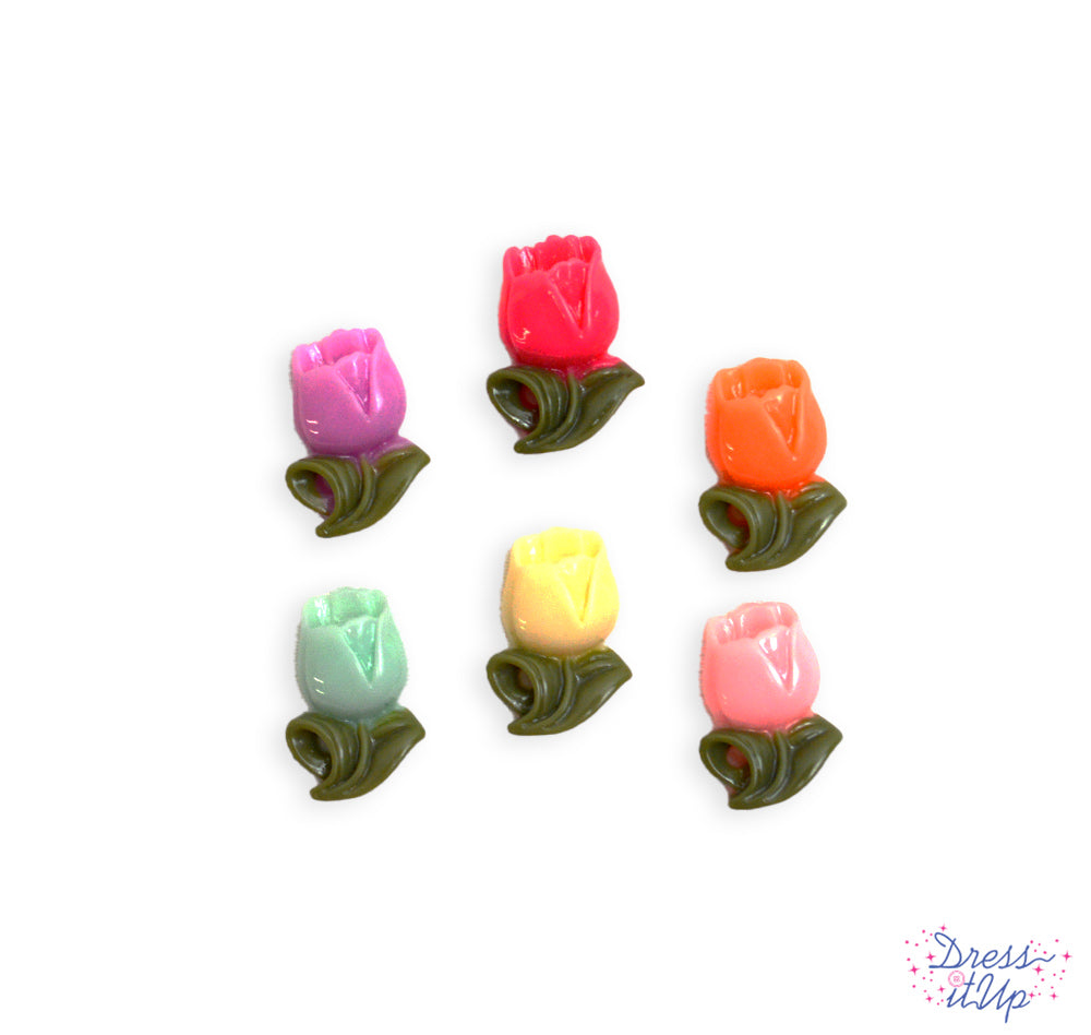 six resin pastel tulips for crafting on paper or wood crafts perfect for spring