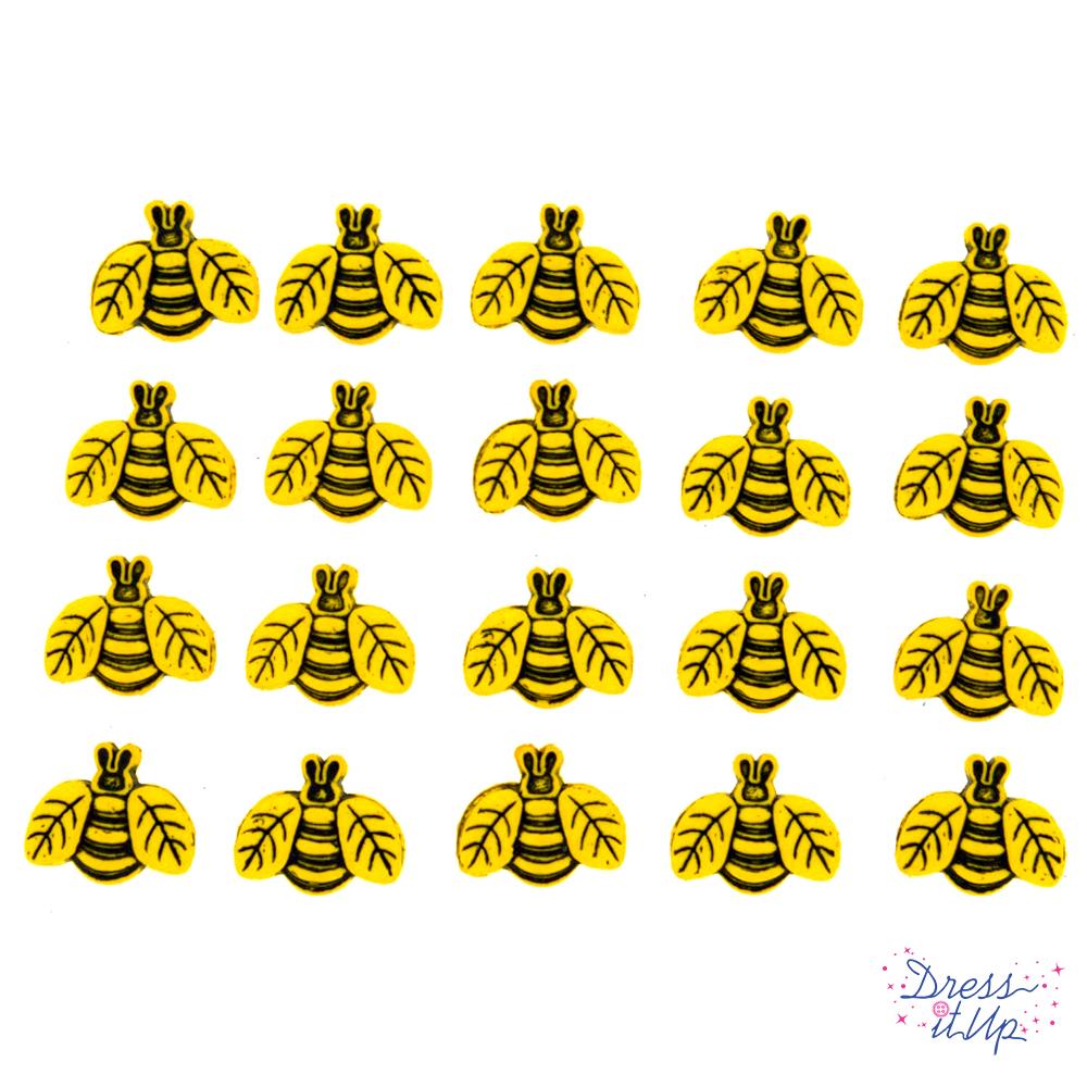 Pack of shank-back bee buttons for spring crafts and sewing projects