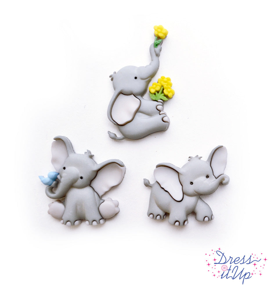 Three cute elephants for your spring or nursery crafts