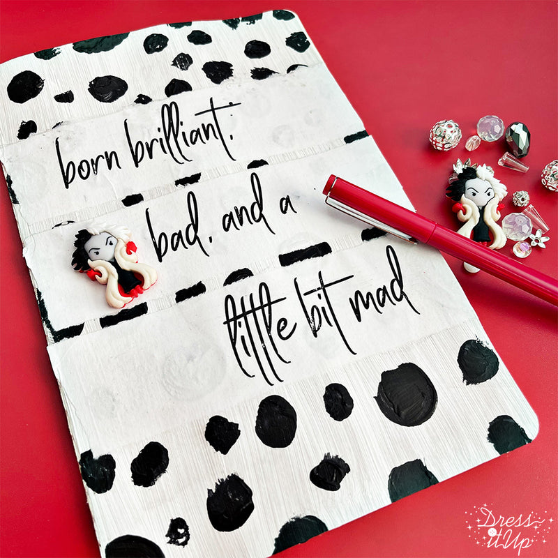 Cruella Painted Notebook Cover
