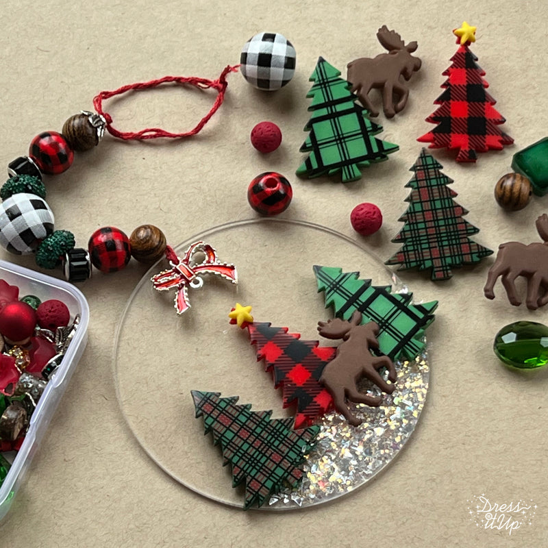 Easy DIY Acrylic Ornament ft. Christmas Cabin Buttons