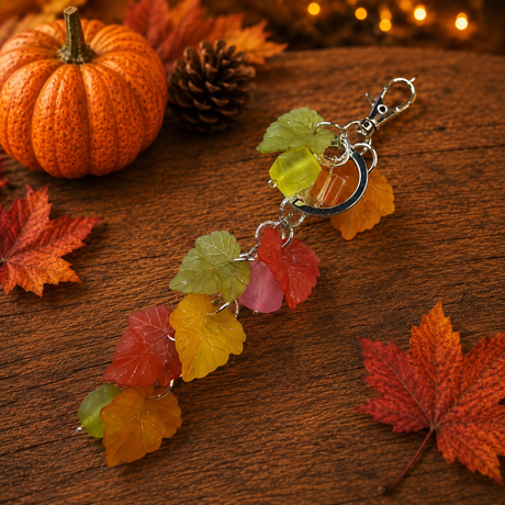 Easy DIY Fall Leaf Keychain | Beaded Autumn Craft Tutorial