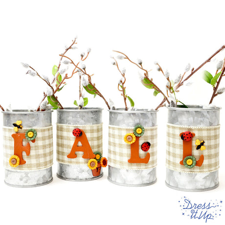 Fall Tin Flower Holders