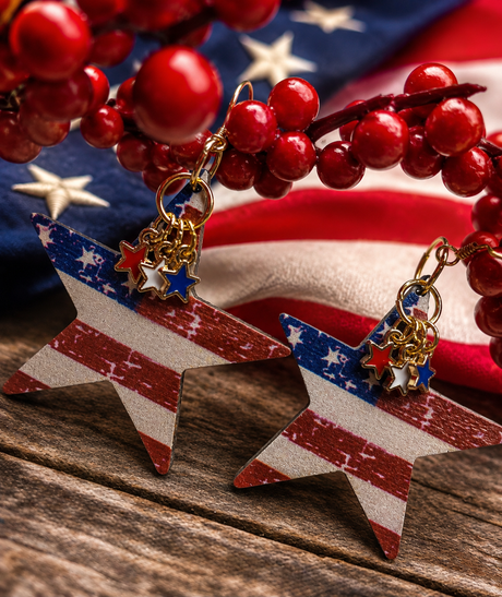 Americana Star Earrings DIY