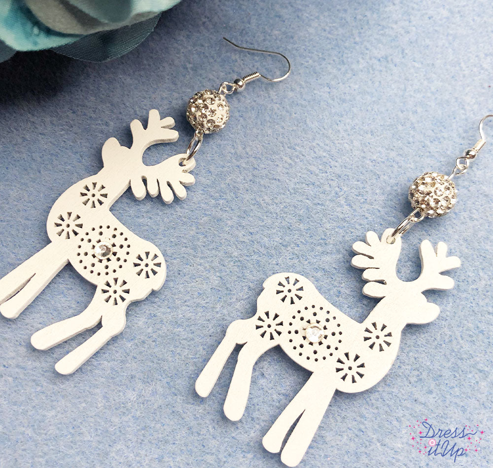Snow Deer Earrings