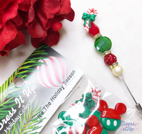 Beaded Holiday Brooch