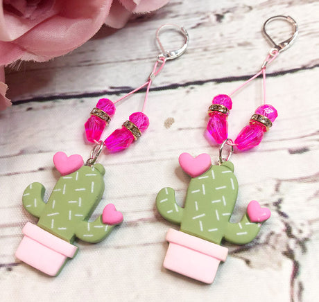 Cactus Beaded Earrings
