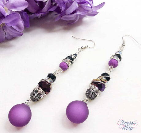 Crystal Ball Beaded Earrings